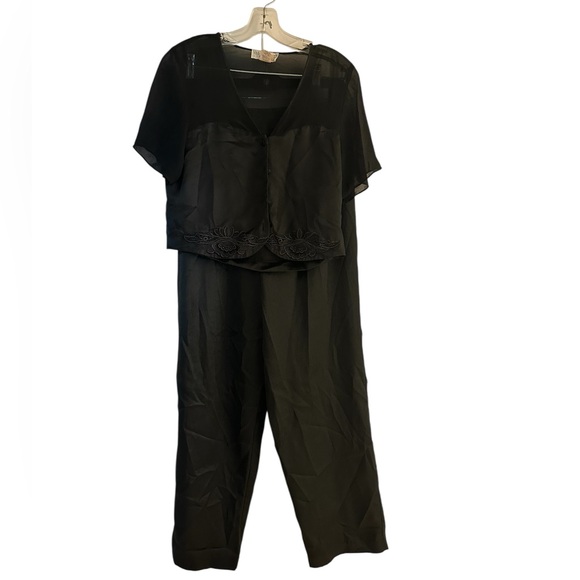 Val Mode Other - Val Mode Lingerie - Black Satin Pajama Set- Small